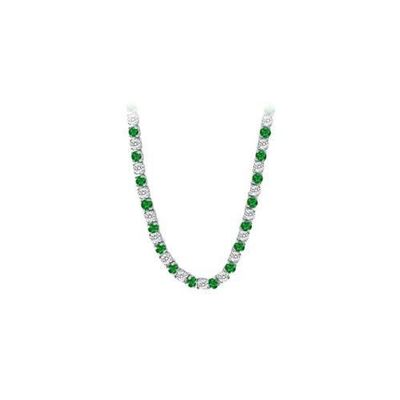 14K White Gold Emerald & Diamond Eternity Necklace 16.00 CT TGW for just $29236.05. @thelavenderlilac