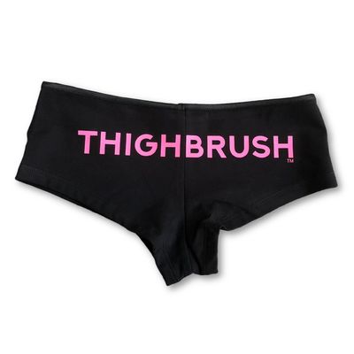 THIGHBRUSH® - Women’s Underwear - Cheeky Booty Shorts - Black with Pink