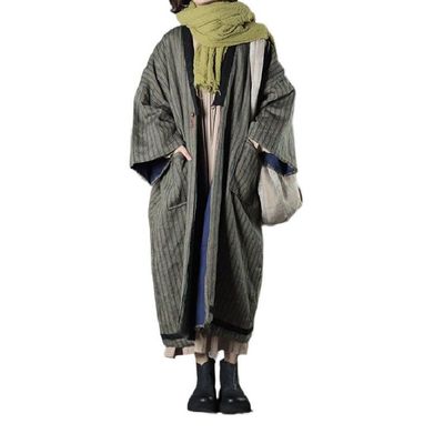 Oversized retro striped cotton jacket, warm winter coat, Beautiful winter coat, Parka for women