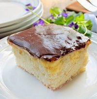 Boston Cream Poke Cake This is a 9 inch semi homemade Boston Cream Poke Cake because sometimes a big cake is way to much.