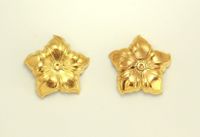 20 mm Gold or Silver 5 Petal Flower Magnetic Non Pierced Clip Earrings $35.00 Designed by LauraWilson.com