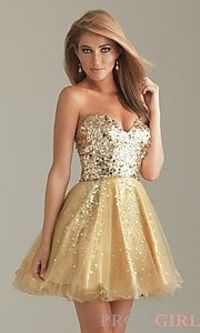 Buy Short Gold Party Dress at PromGirl