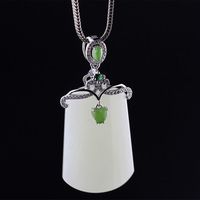 Jade Necklace / White Hetian Jade Necklace / 925 Silver Inlay Necklace / Chokers/Charm Necklaces/Gifts for Her
Ask a question