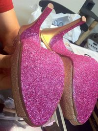 wedding diy shoes glitter