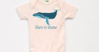 Whale Born In Water water birth Home birth onesie baby by Westmama, $20.00
