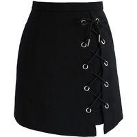 Chicwish Stylish Tie Bud Skirt in Black (1,290 THB) � liked on Polyvore featuring skirts, mini skirts, bottoms, saias, black, tie skirt, short skirt, short mini skirts and chicwish skirts