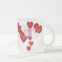 Heart Decor Frosted Glass Coffee Mug